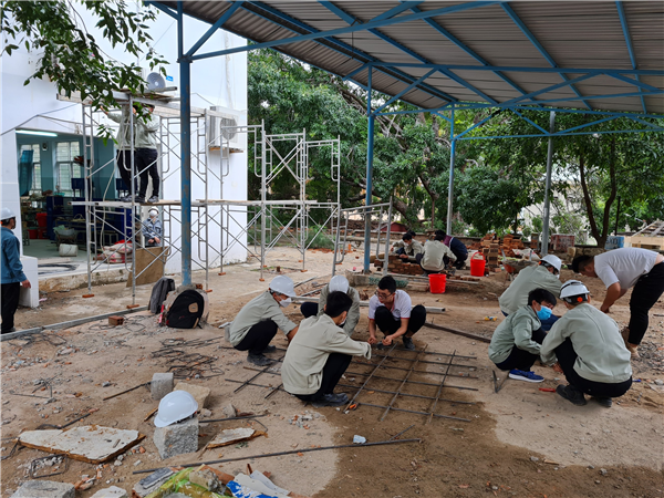 Kết thúc đợt Thực tập công nhân xây dựng tại trường (từ 20/12 đến 31/12/2021)